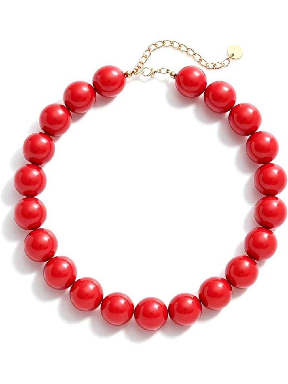 Women's Shine Red Acrylic Chunky Square Bead Choker Necklace Statement Jewelry